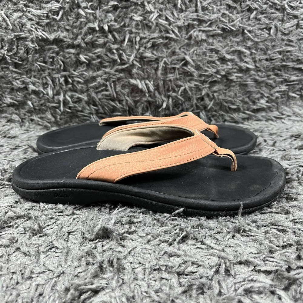 OluKai Women's Size 8 Flip Flop Thong Sandals Coral Orange - Picture 4 of 7